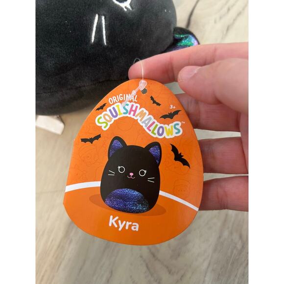 NWT Squishmallows Kyra Halloween Black Cat Gold Metallic Belly 5 Inch Plush - Picture 2 of 5